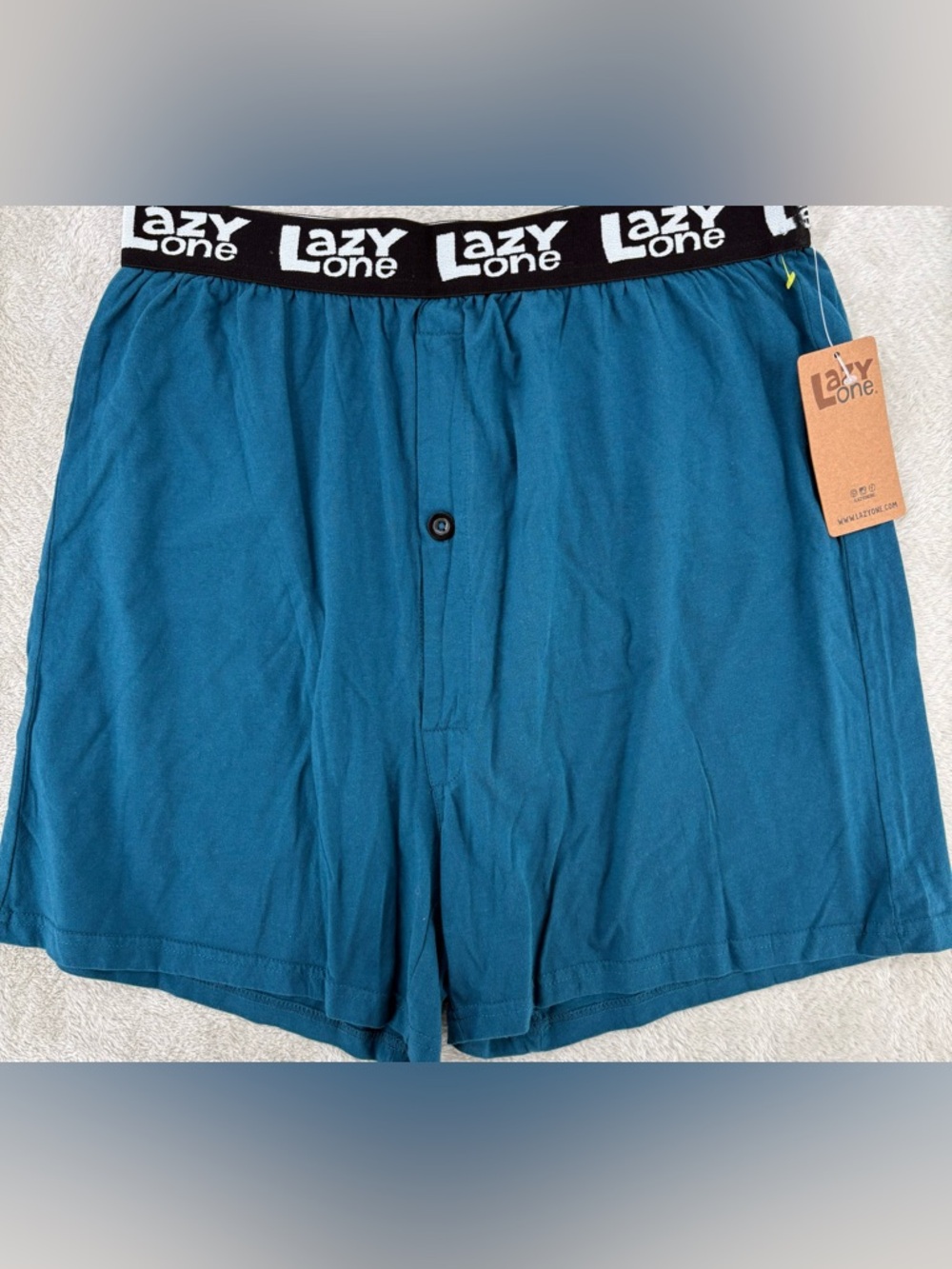 New Lazy One Men's Boxer Shorts Size L Blue “Pain In The Rear” Cactus Graphic